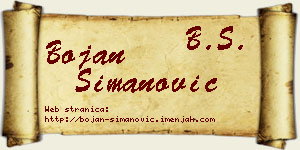 Bojan Simanović vizit kartica